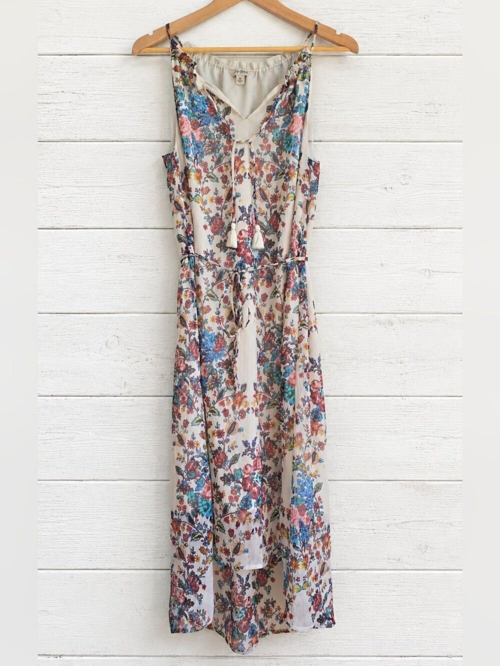 Lucky Brand Boho Floral High Low Maxi Dress Size M
